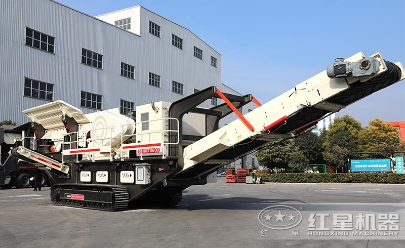 履帶移動(dòng)式小型石頭破碎機(jī)，環(huán)保安全